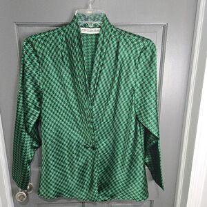 Green black houndstooth shirt, vintage